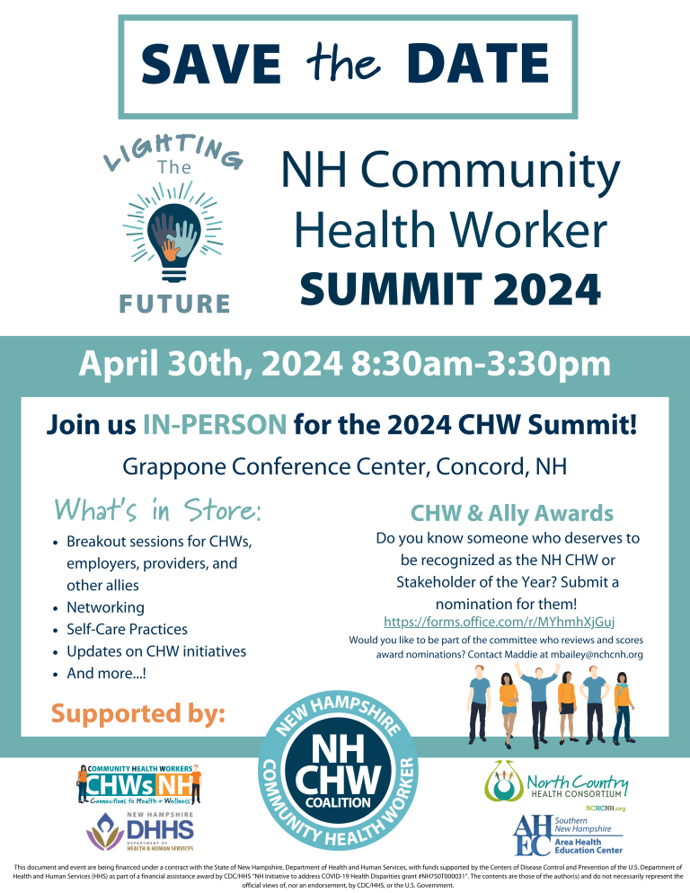 Community Health Worker Summit 2024 New Hampshire Community Health   Save The Date 2024 2 768x994 